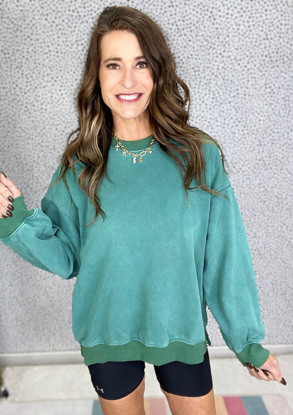 POL Simple Comfort Round Neck Long Sleeve Terry Knit Pullover Top In 3 Colors *Final Sale*