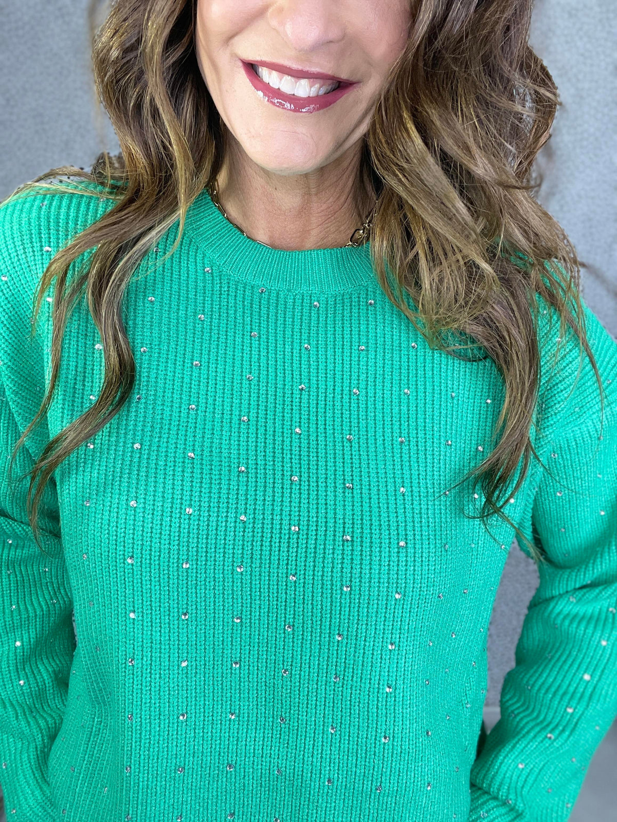 Time To Shine Rhinestone Detail Sweater