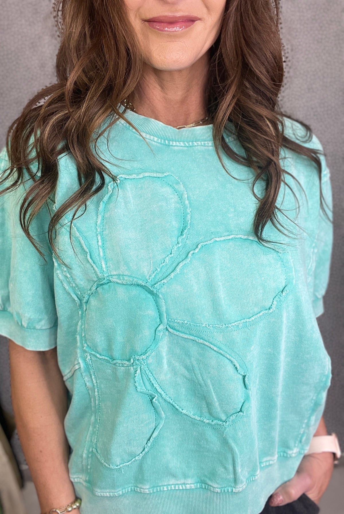 Floral Grace Daisy Patch Top In 4 Colors