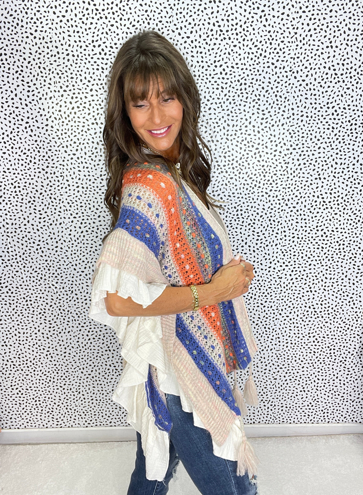 Pol Festival Ruffle Knit Cardigan