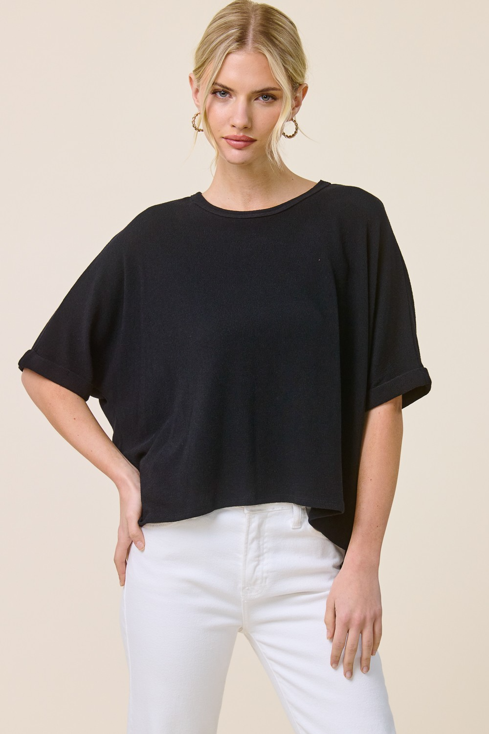 Pre-Order Hi-Low Crepe Hacci Top In 3 Colors *Final Sale*