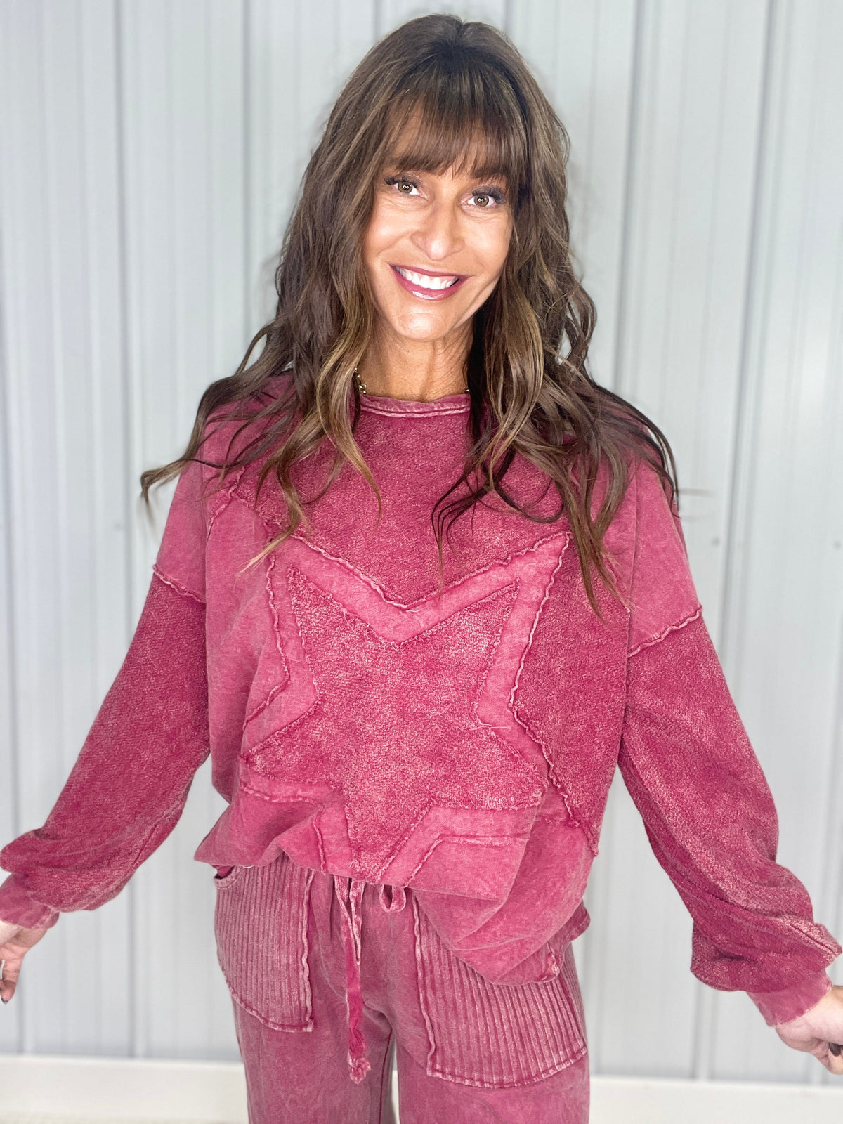 Shine Your Way Star Patched Sweatshirt In 4 Colors