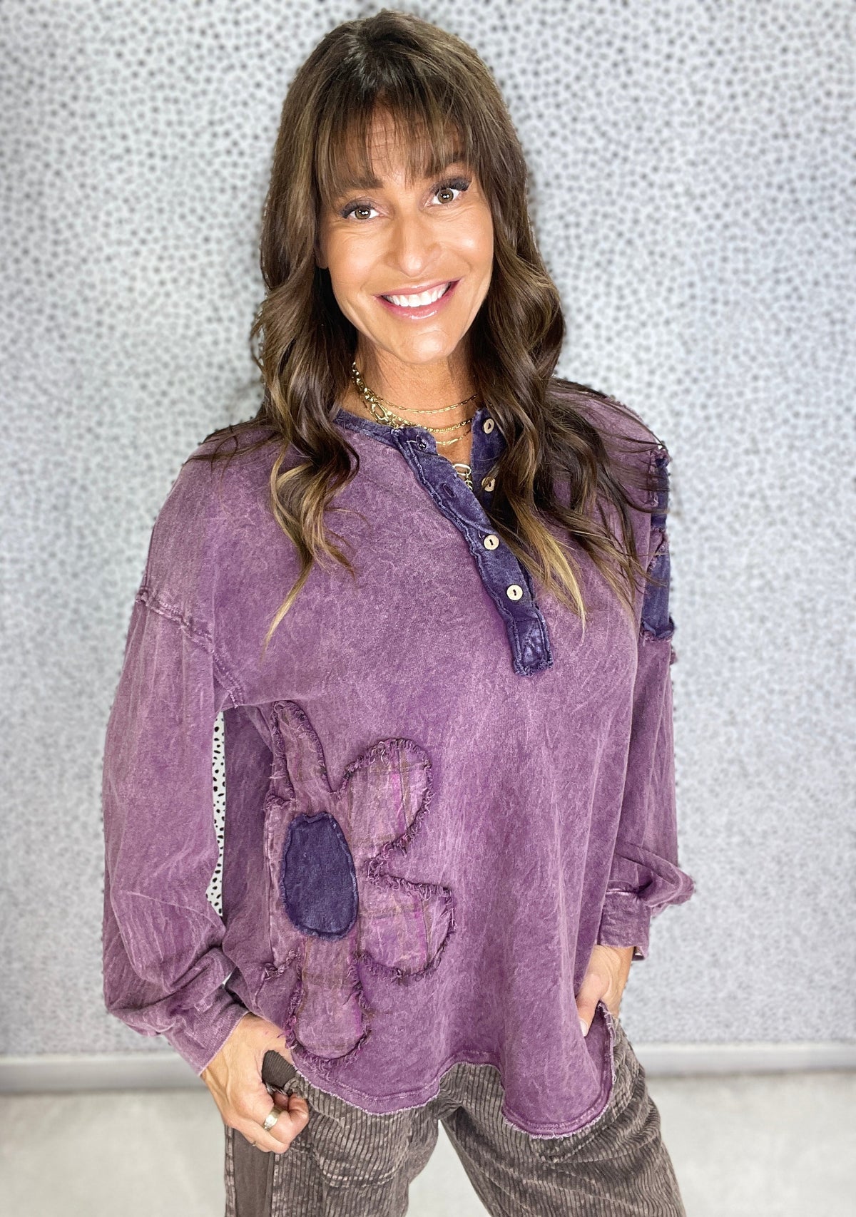Boho Bloom Henley Top In 5 Colors
