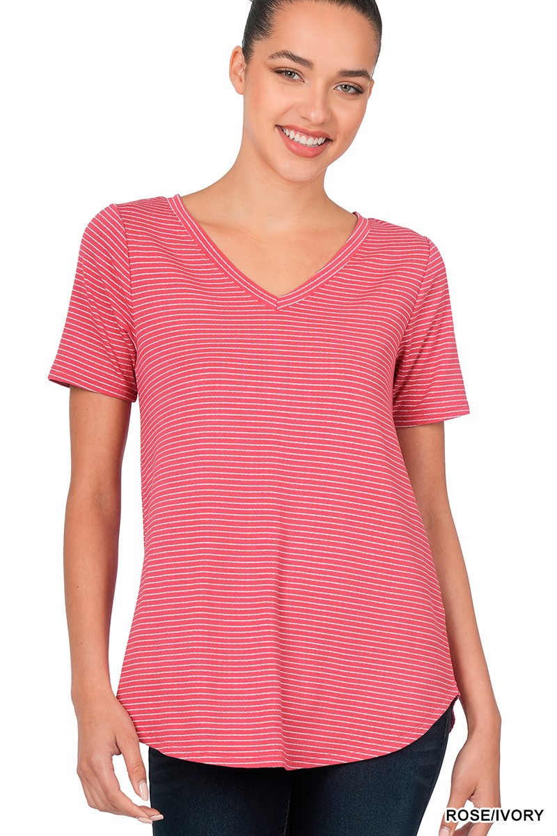 Remember This Short Sleeve V-Neck Top In 3 Colors *Final Sale*