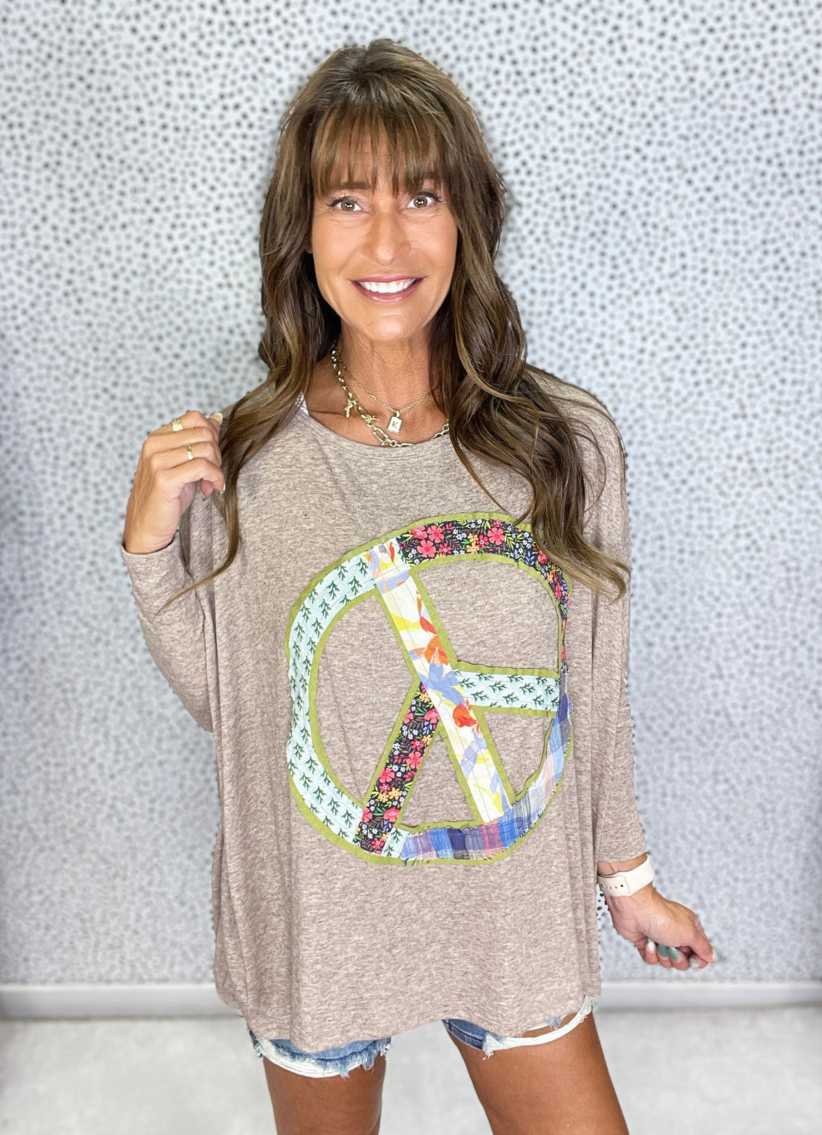 Peace Patch Mélange Knit Top In 3 Colors *Final Sale*