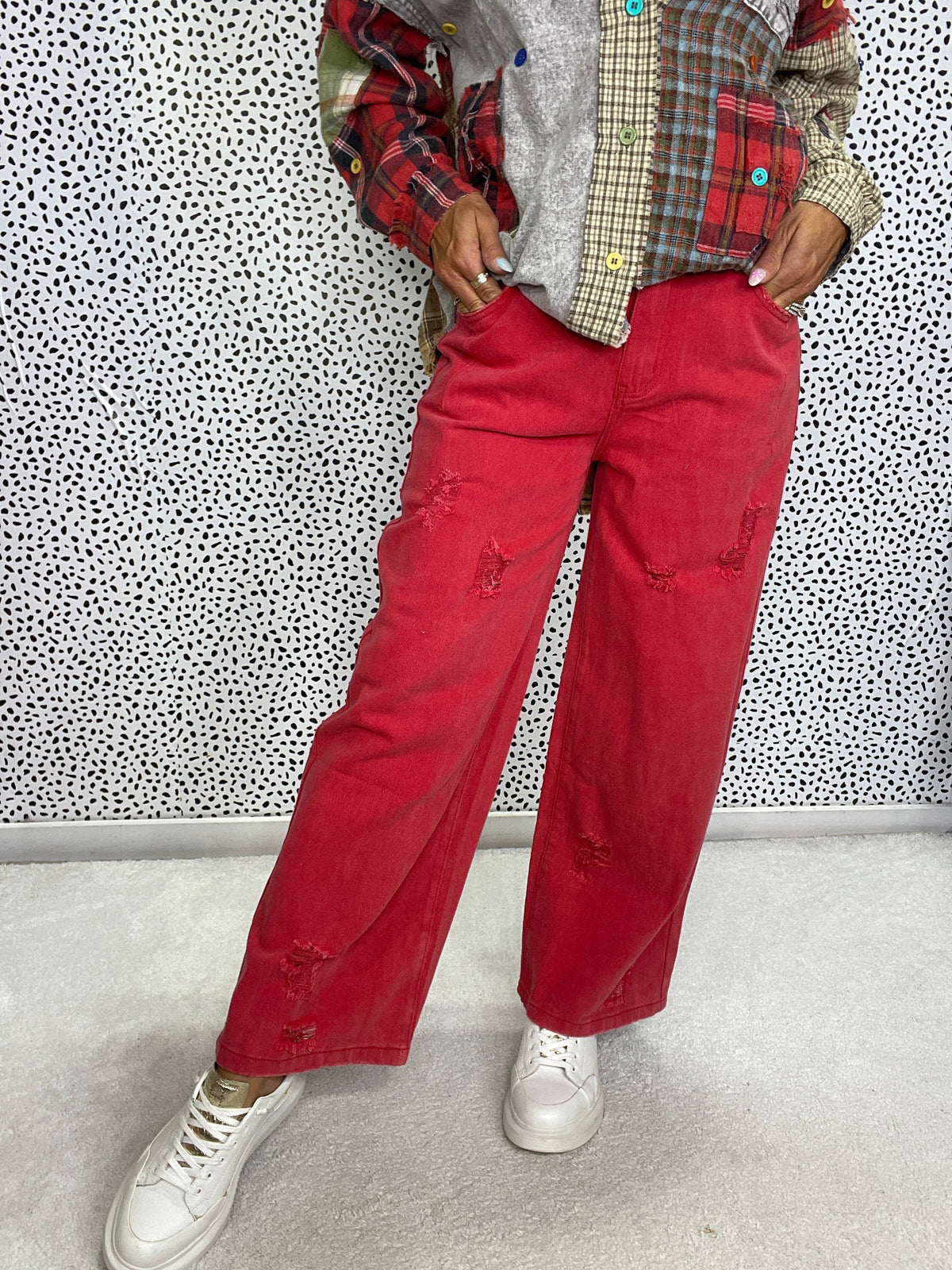 POL Everyday Edge Distressed Pants In 2 Colors