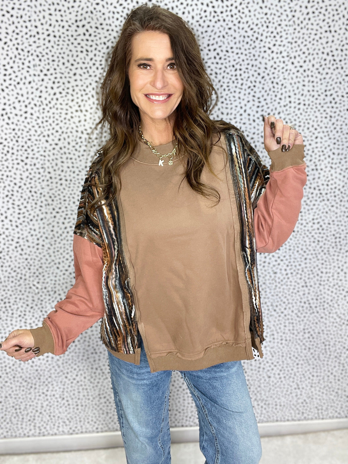 Oli & Hali Favorite Spot Pullover In Mocha *Final Sale*