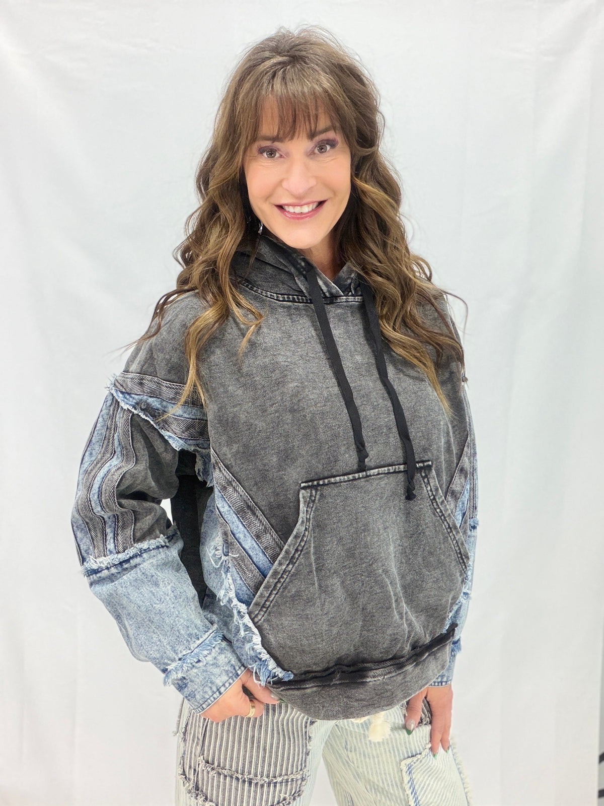 Oli & Hali Denim Edge Hoodie in 2 Colors