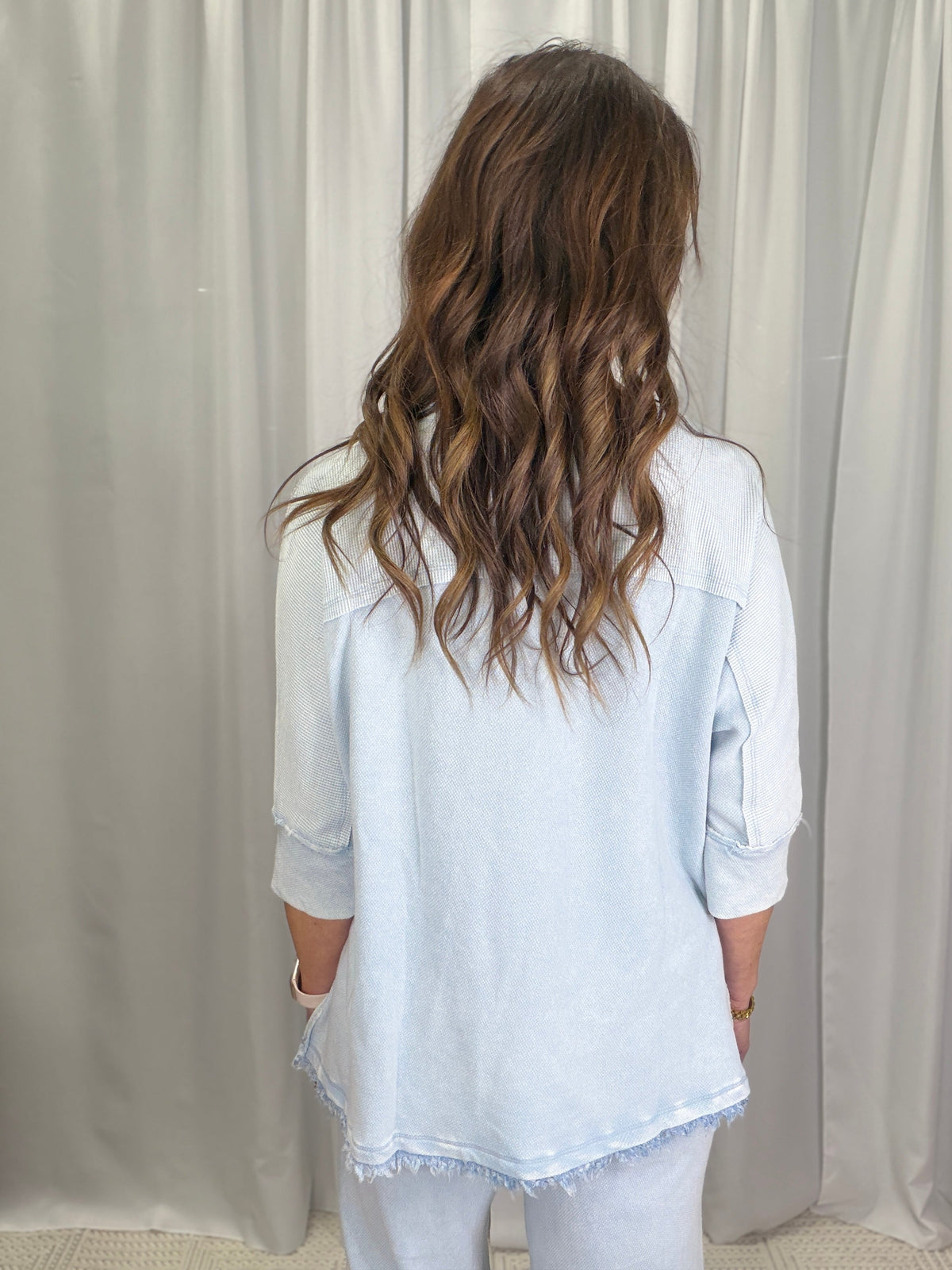 Star Patchwork Quarter Sleeve Top In 3 Colors