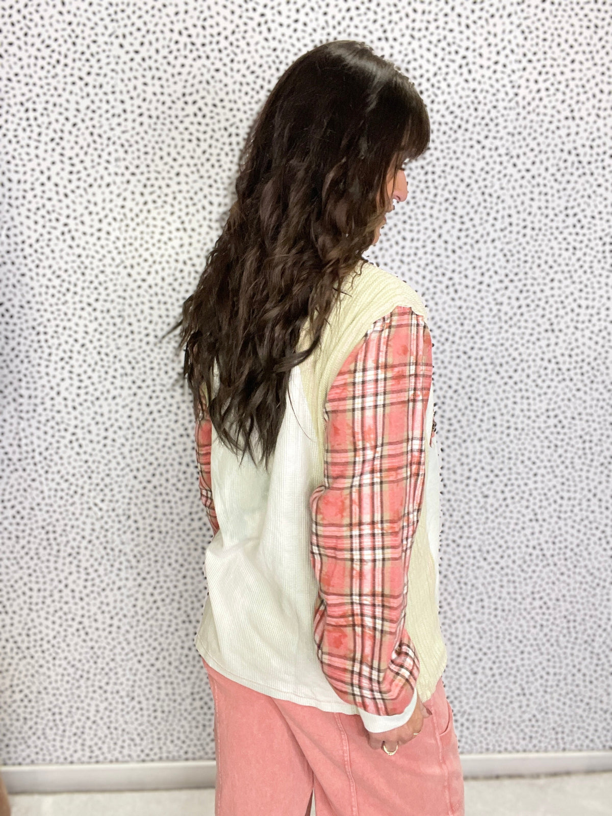 POL Into The Stars Long Sleeve Roomy Top In Sage *Final Sale*
