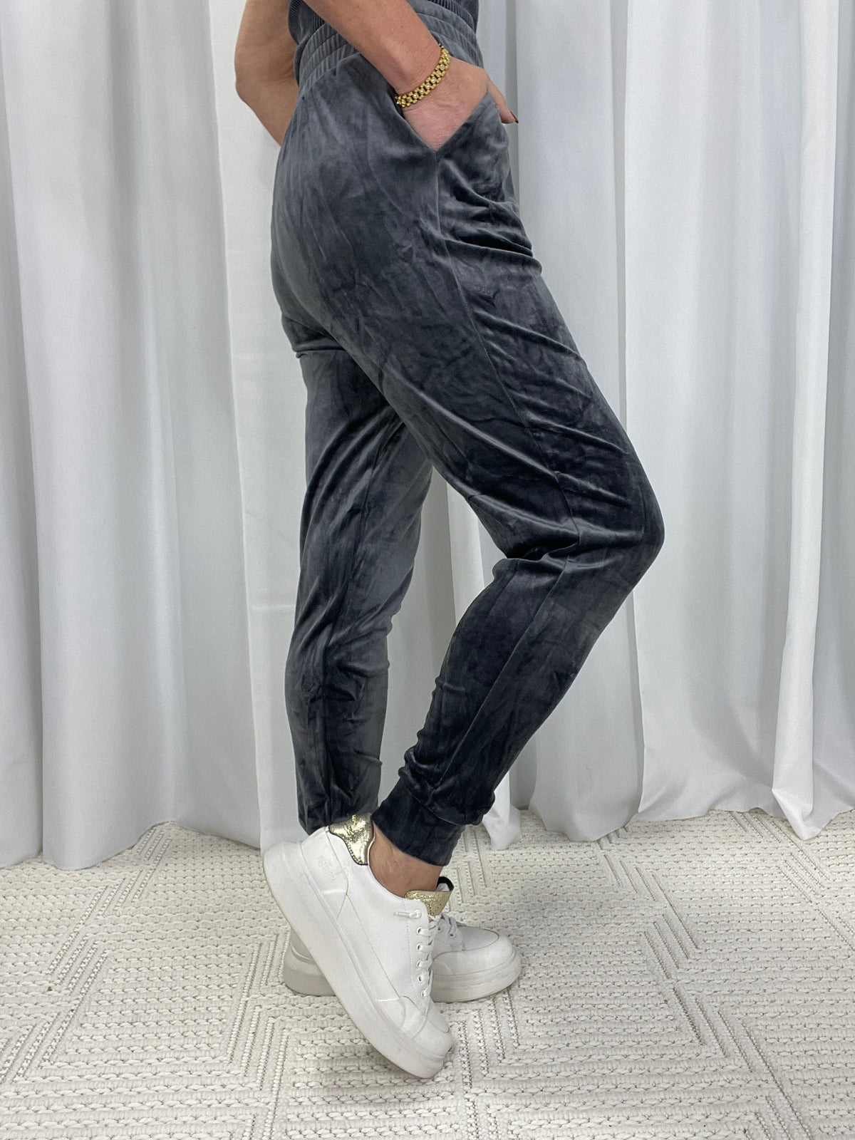 Smooth Moves Velvet Grey Joggers *Final Sale*