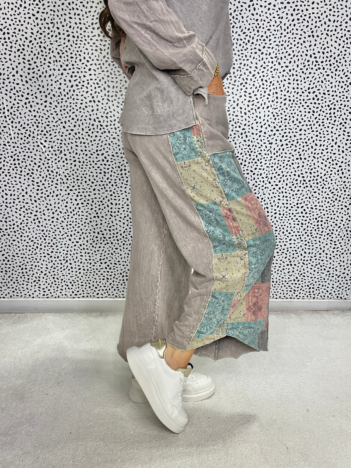 Revival Patchwork Crop Pants In 3 Colors