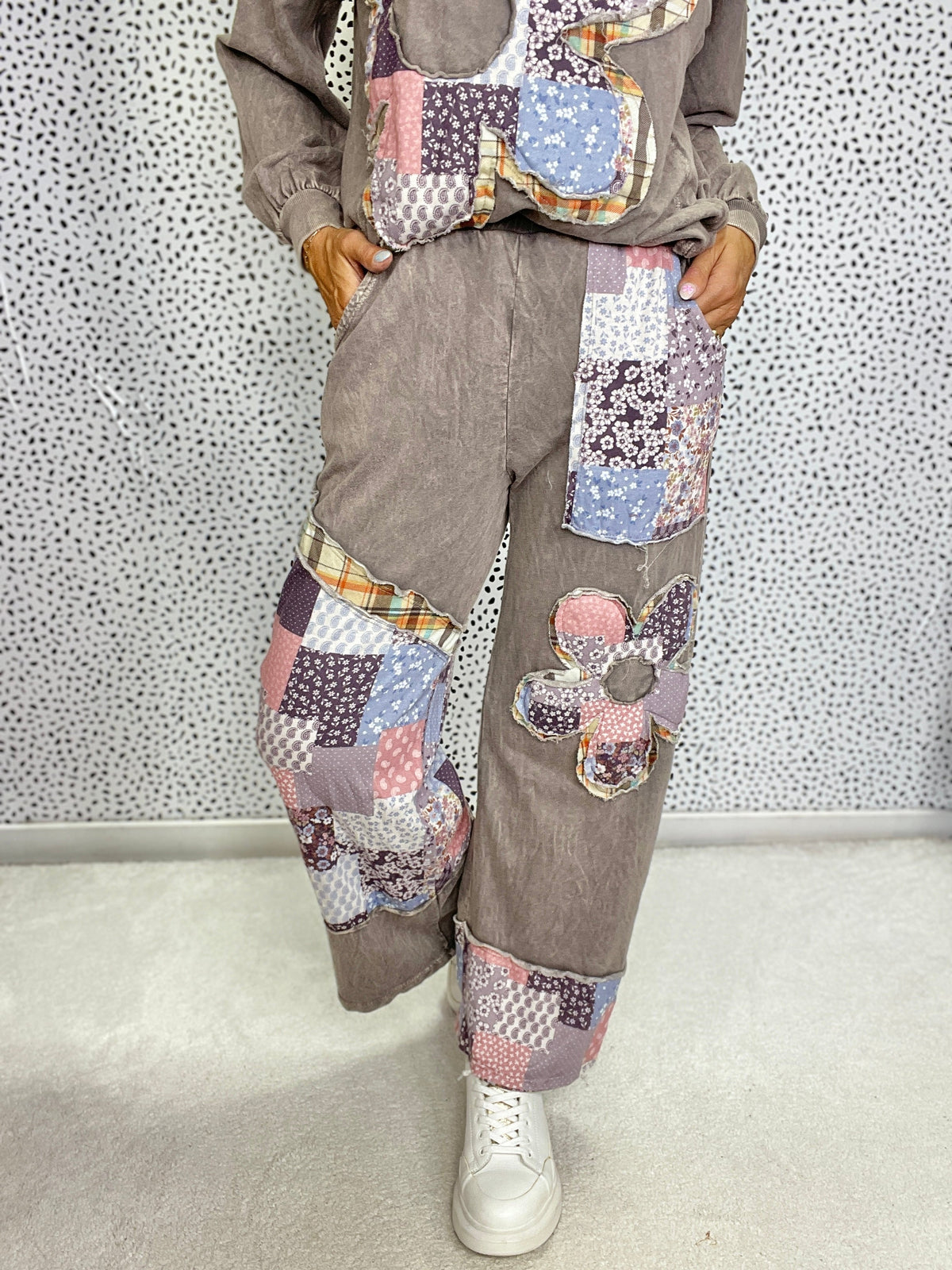 Patch Petal Wide-Leg Pants in 3 Colors *Final Sale*