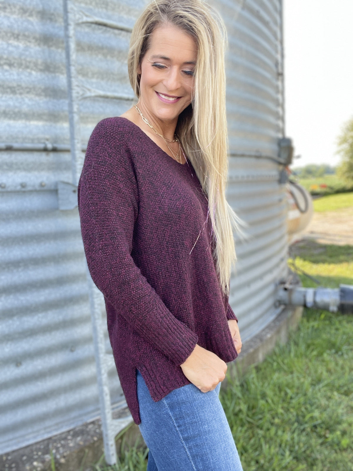 Natural Beauty In Blackberry Sweater *Final Sale*