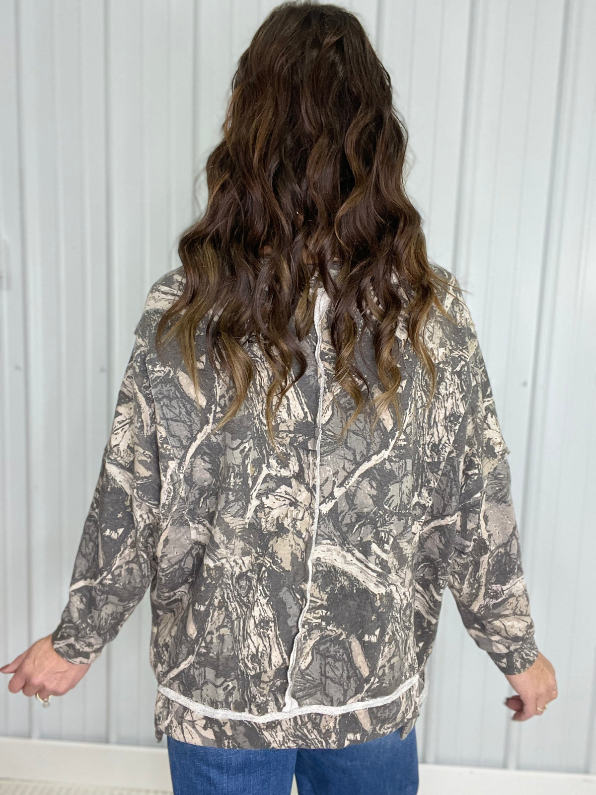 Camo Woodland Mineral Wash Top In 2 Colors