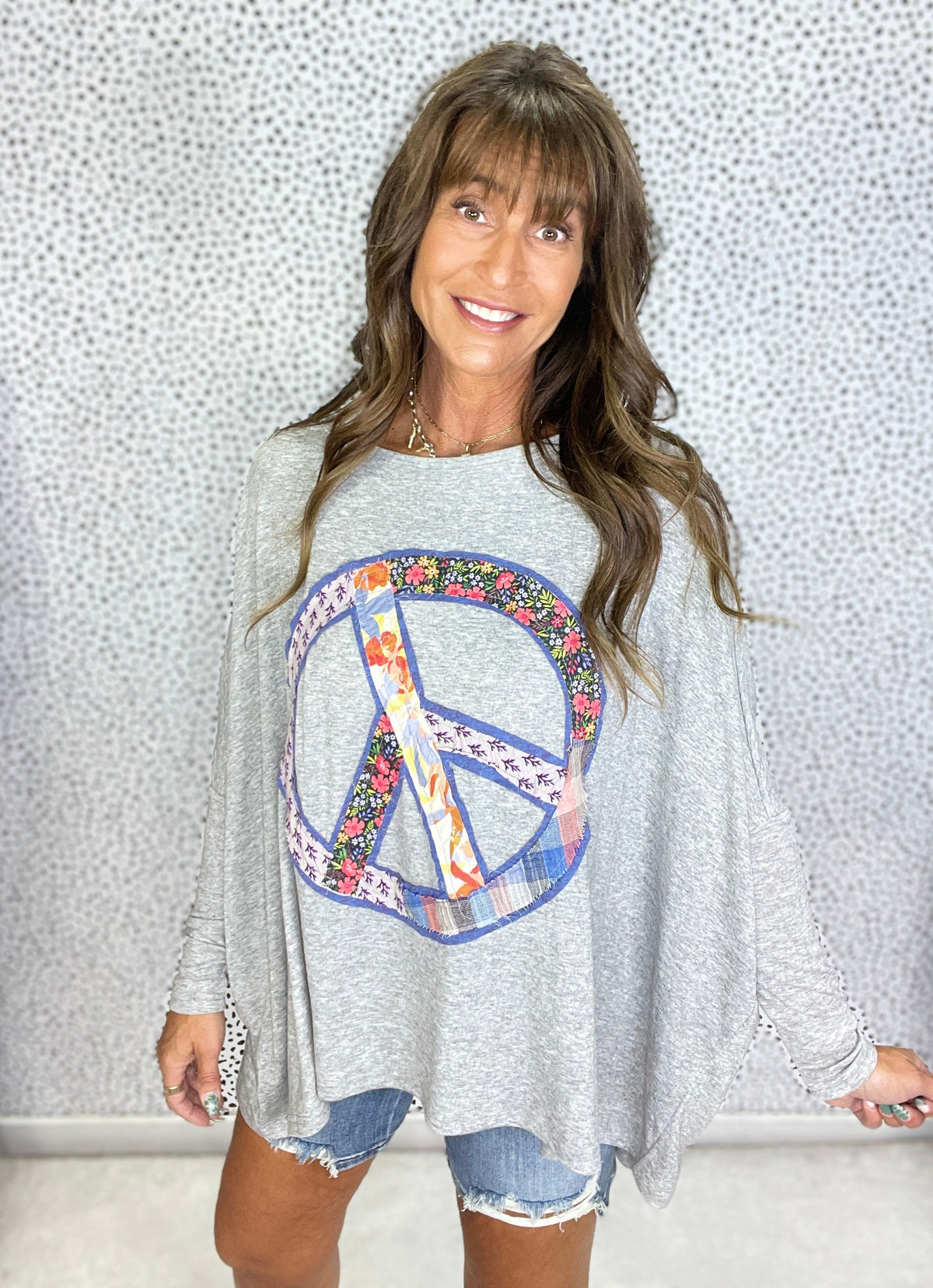 Peace Patch Mélange Knit Top In 3 Colors *Final Sale*