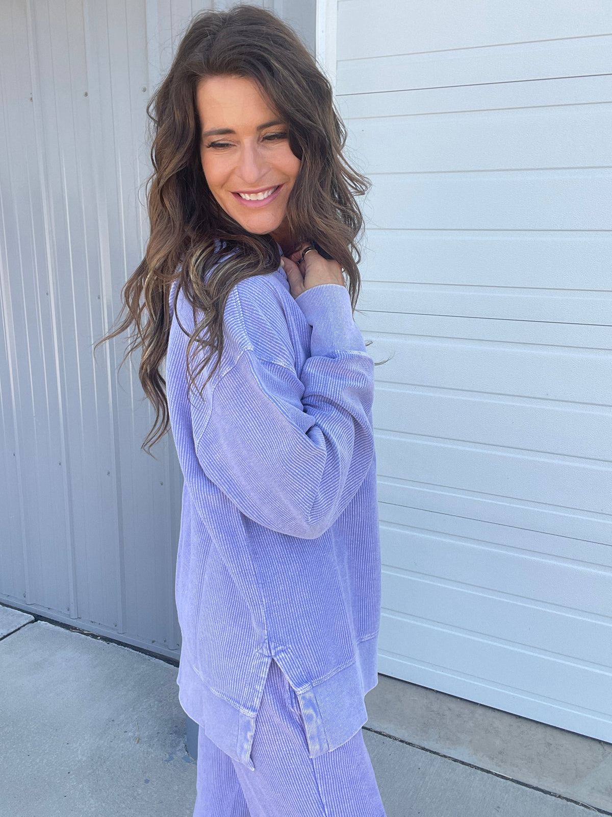 Snow Washed Corded Hoodie In 3 Colors: Black, Light Mocha, Light Purple