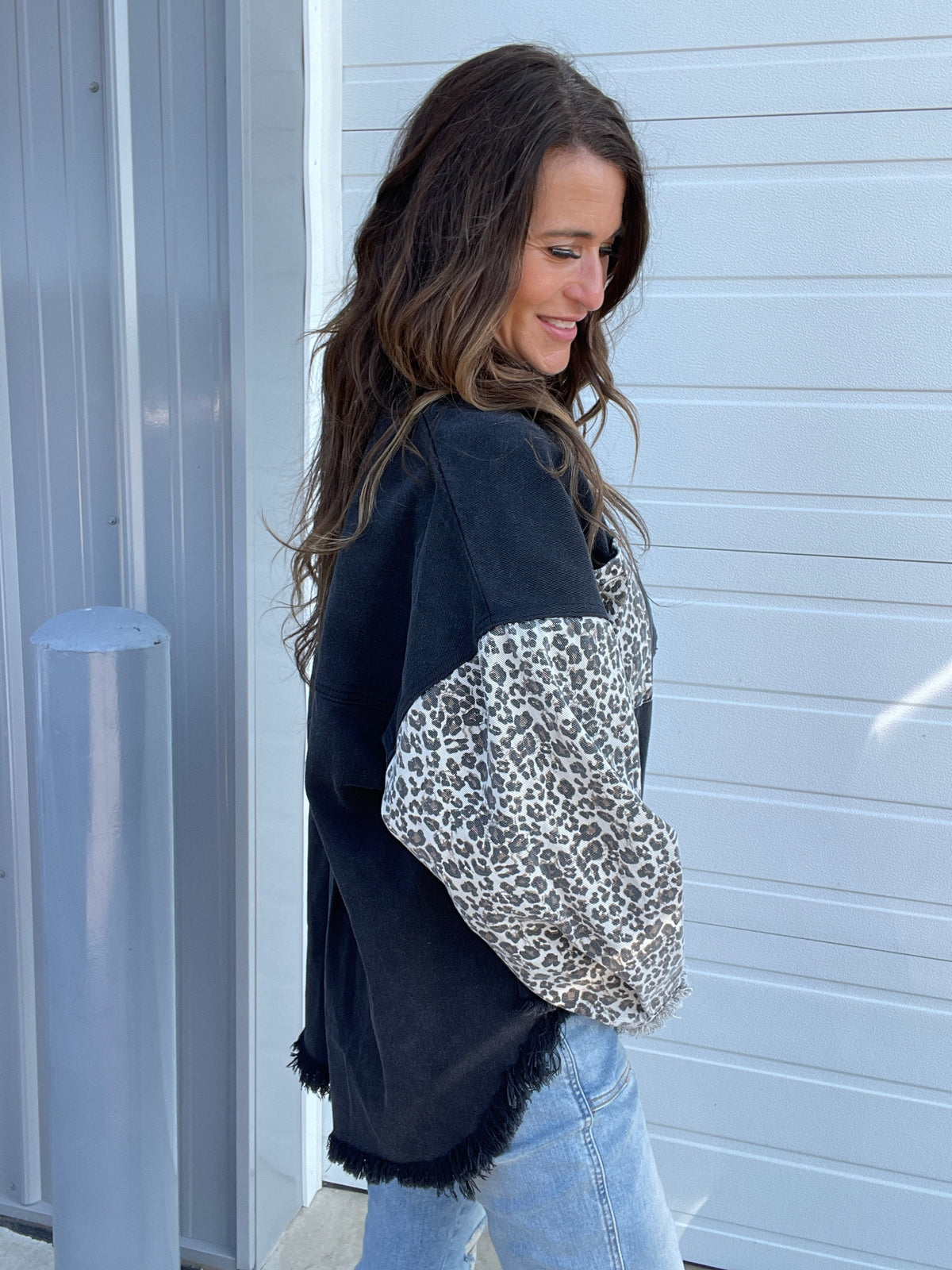 Pol All The Animal Vibes Oversized Shirt Jacket In 2 Colors: Black, Mocha *Final Sale*