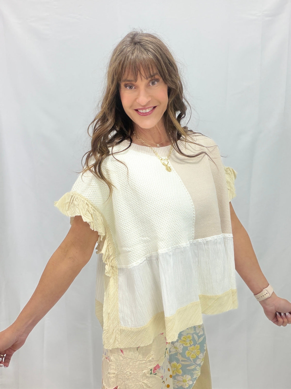 Want It All Short Sleeve Top In Natural