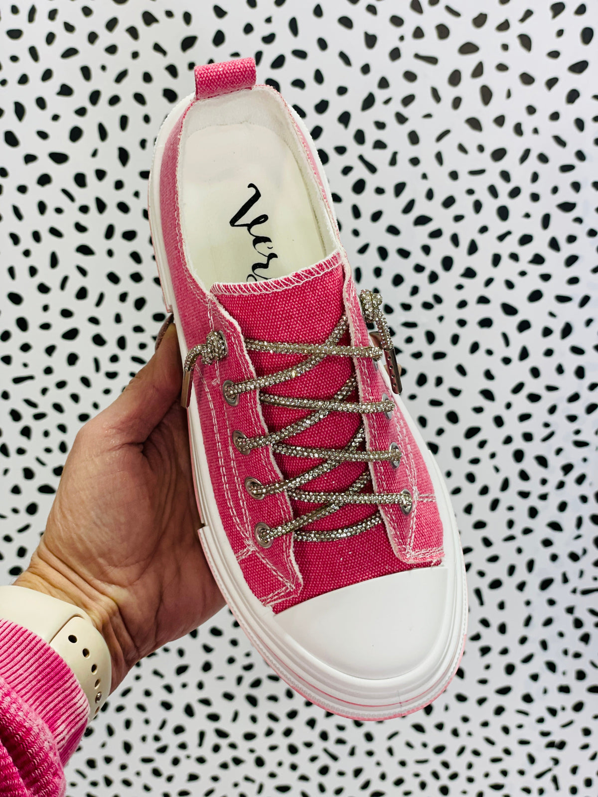 Very G Aman Sparkle Pink Bling Lace Sneakers *Final Sale*