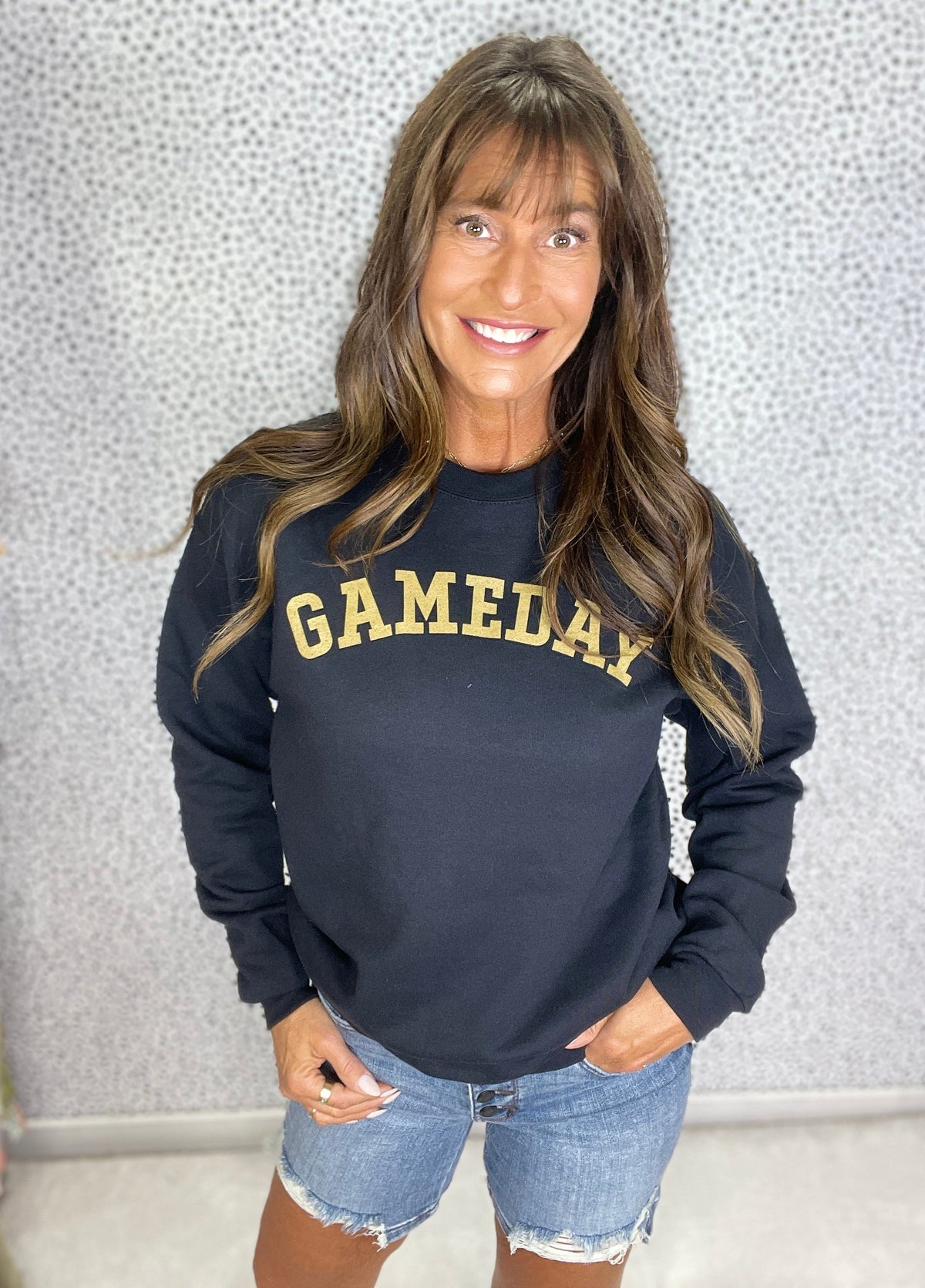 Iowa Game Day Retro Gold Print Crewneck