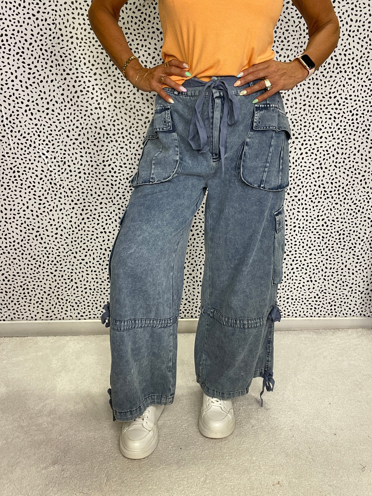 Cargo Pocket Parachute Drawstring Pants