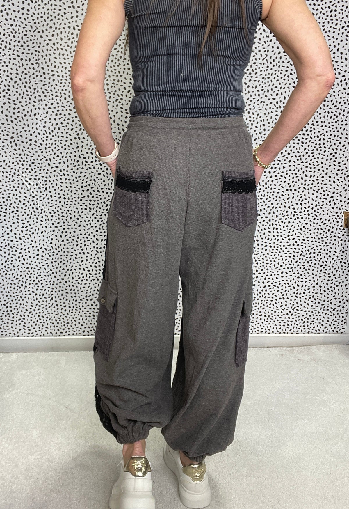 POL Give Me Your Best Crochet Mix Pants In 2 Colors: Almond, Black *Final Sale*