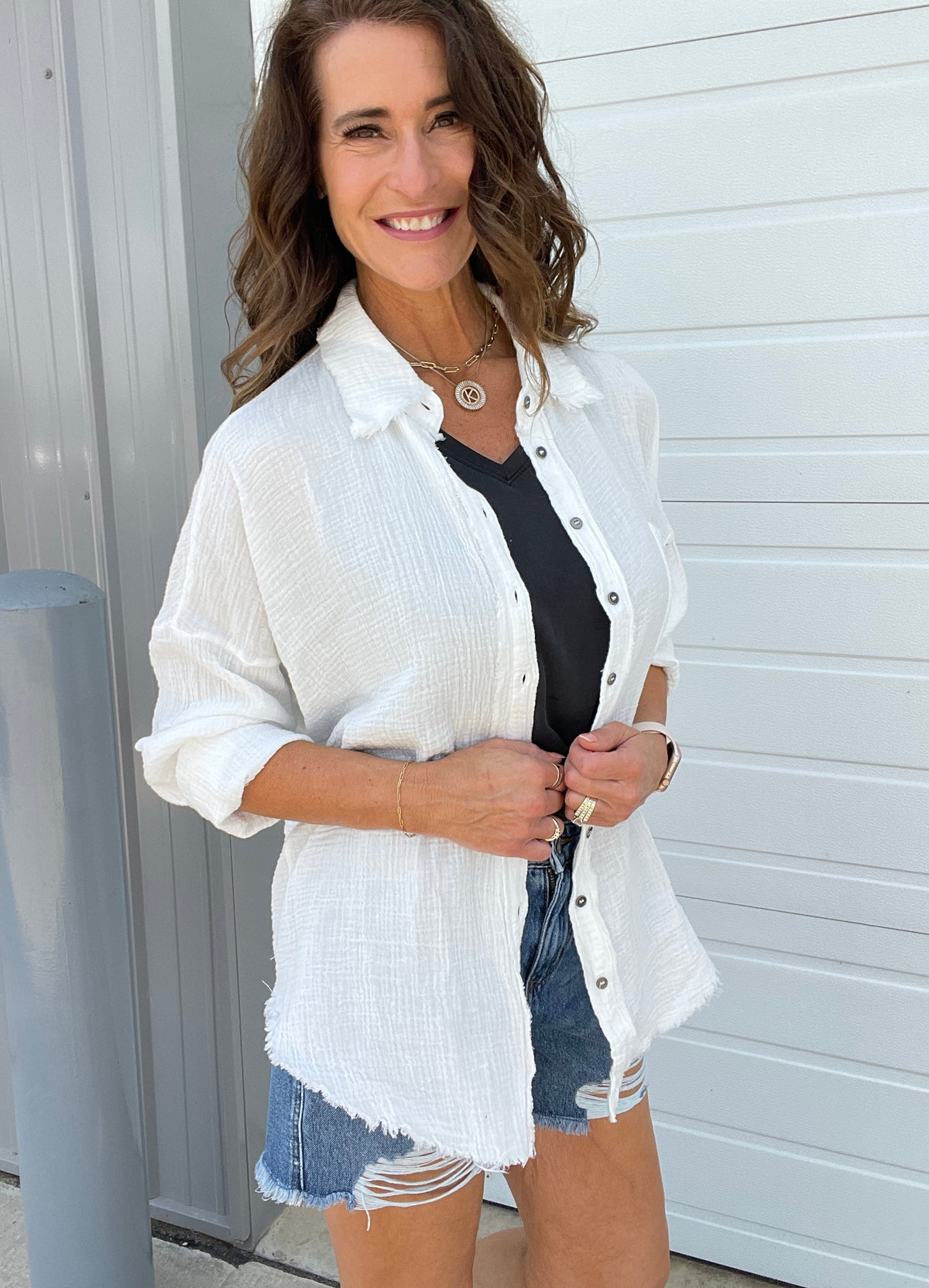 Waiting On You Lightweight Long Sleeve Button Down Top in 5 Colors *Final Sale*