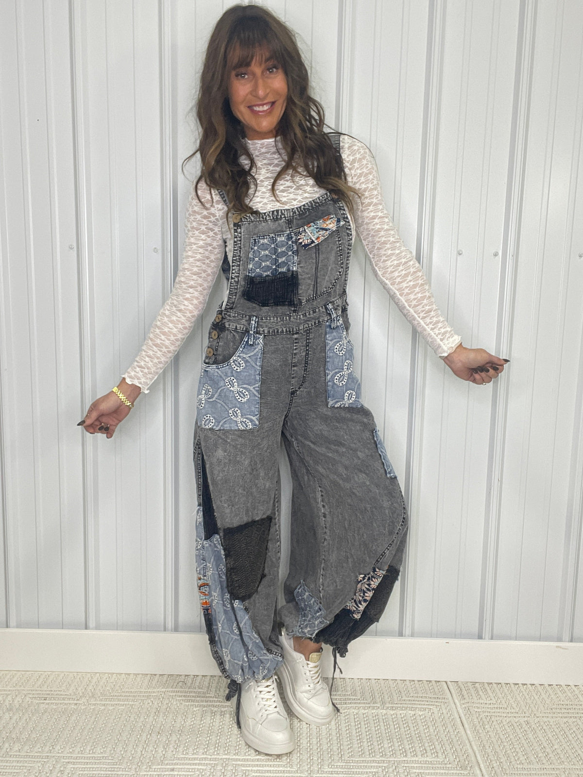 Oli & Hali Wandering Spirit Patchwork Overalls In 2 Colors *Final Sale*