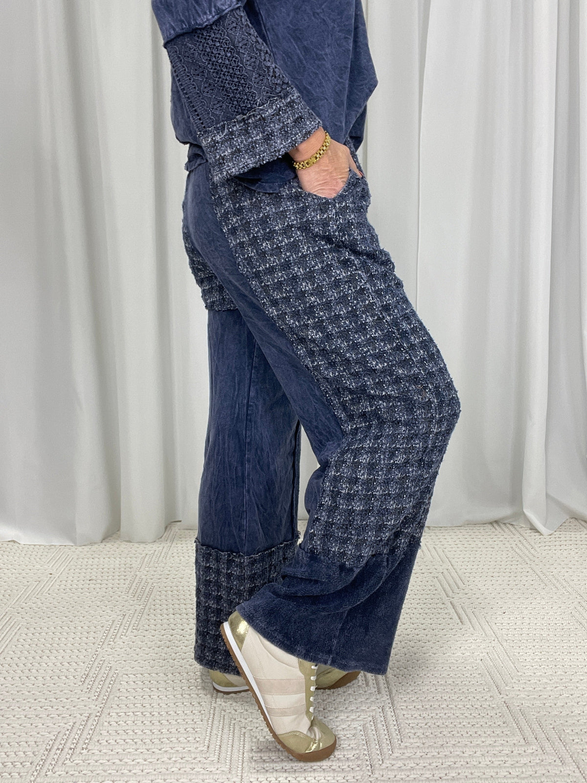 Time And Again Patch Lace Detail Pants In 2 Colors