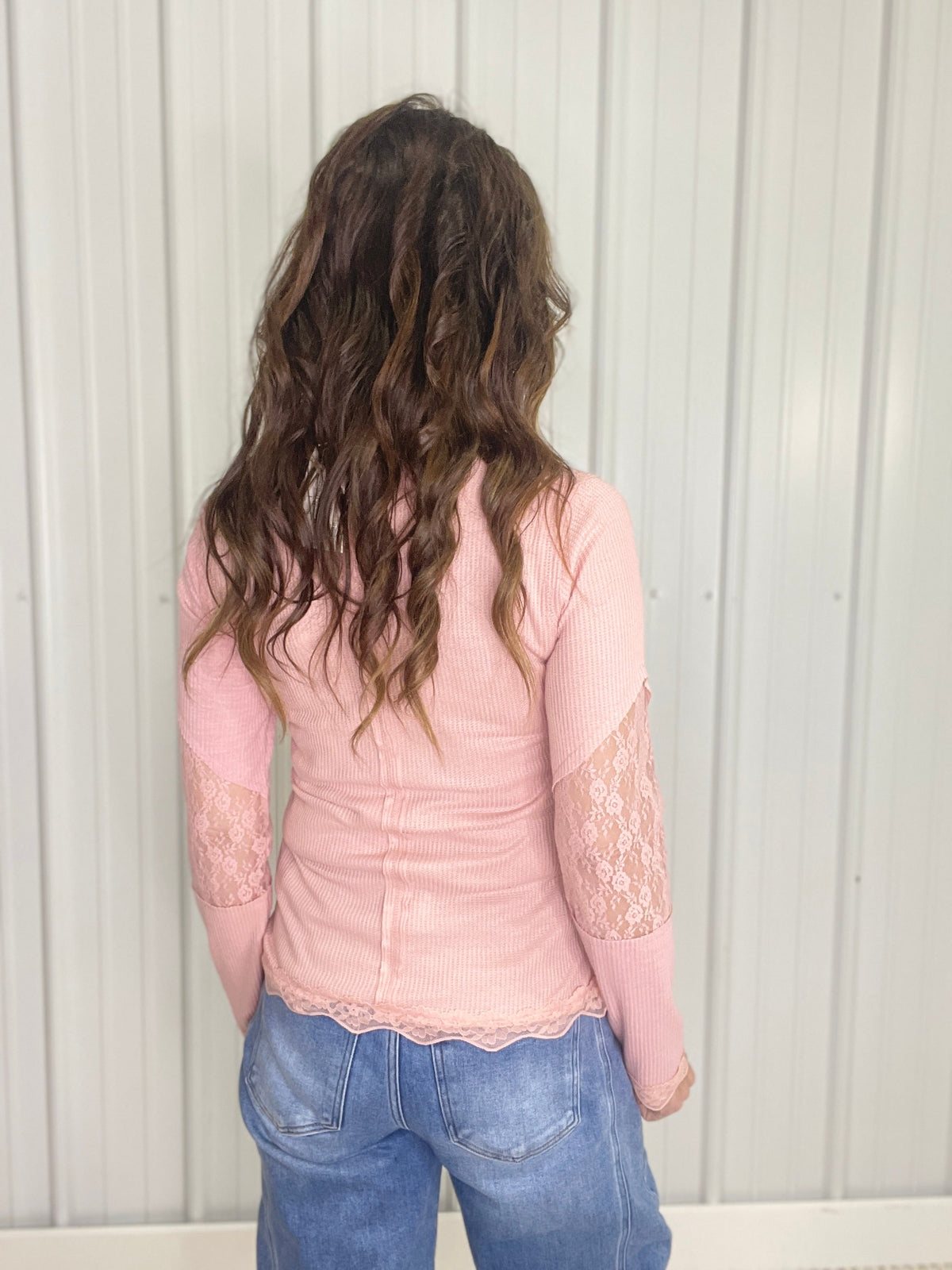 POL Always Together Lace Detail Long Sleeve Top In 2 Colors *Final Sale*