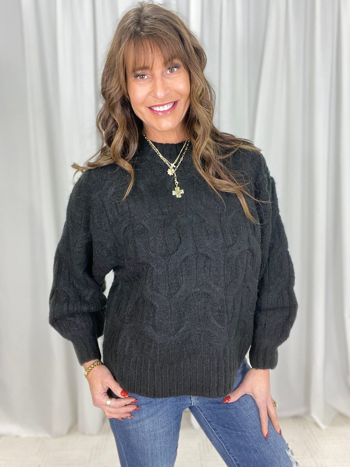 POL Heavenly Cable Softness Sweater