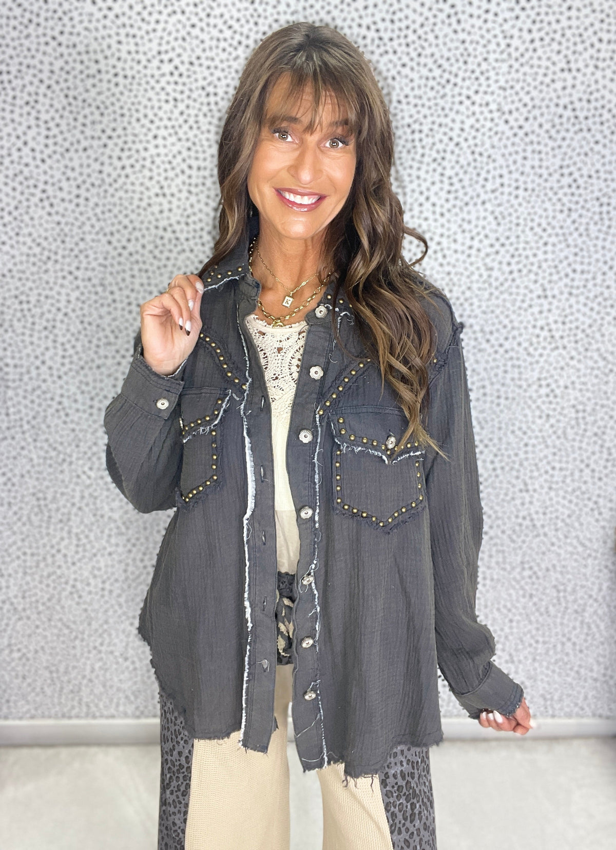Pol Sierra Stud Shirt Jacket *Final Sale*