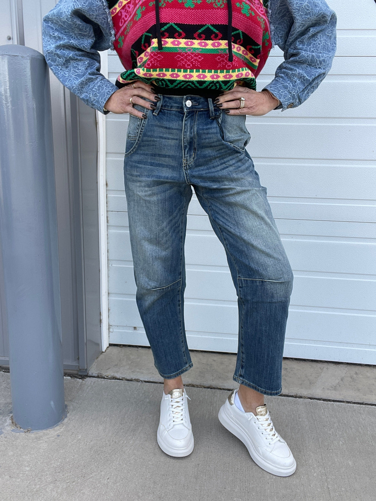 Mica Becca Super High Barrel Leg Jeans 227 In 2 Colors
