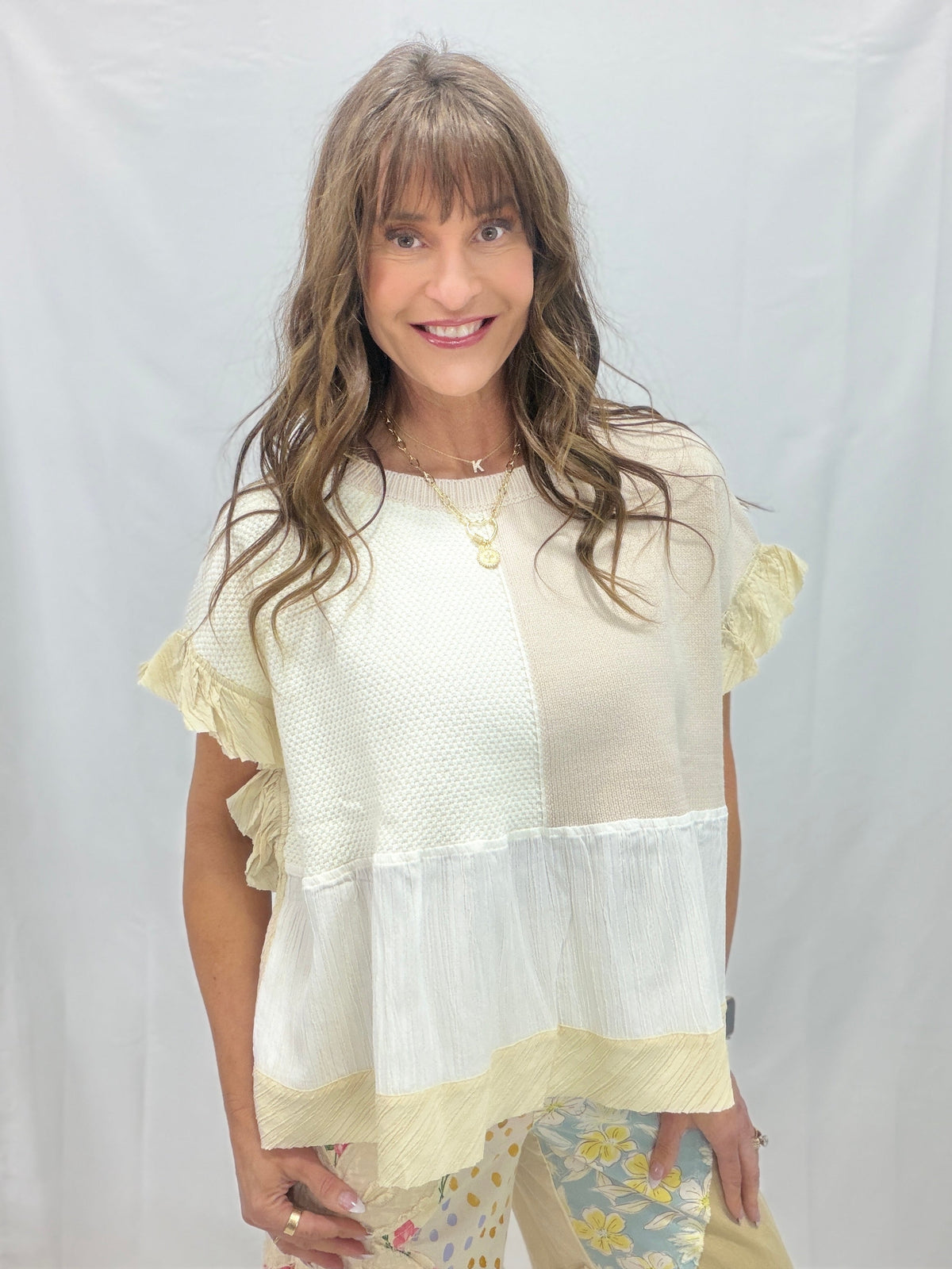 Want It All Short Sleeve Top In Natural