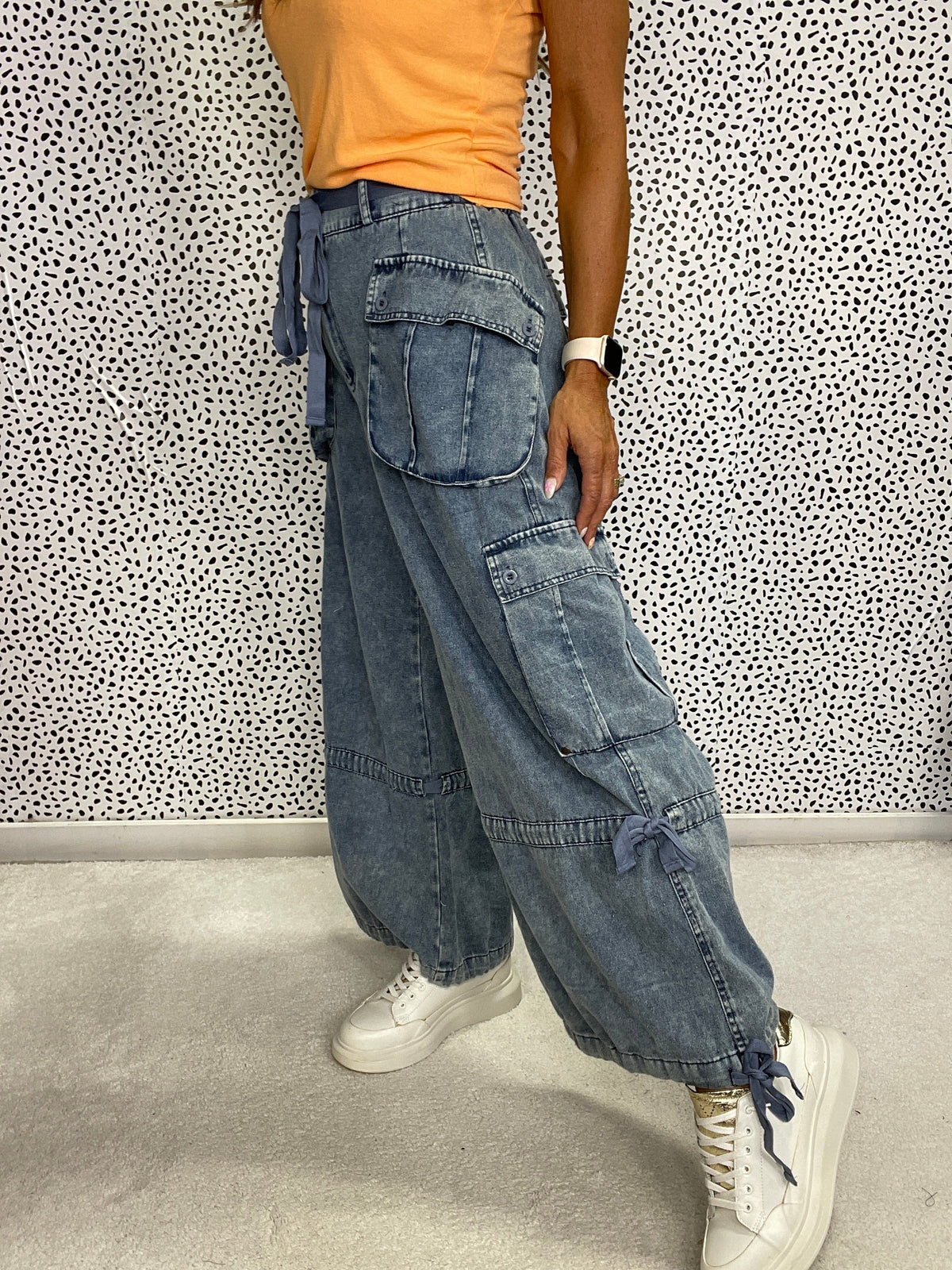 Cargo Pocket Parachute Drawstring Pants