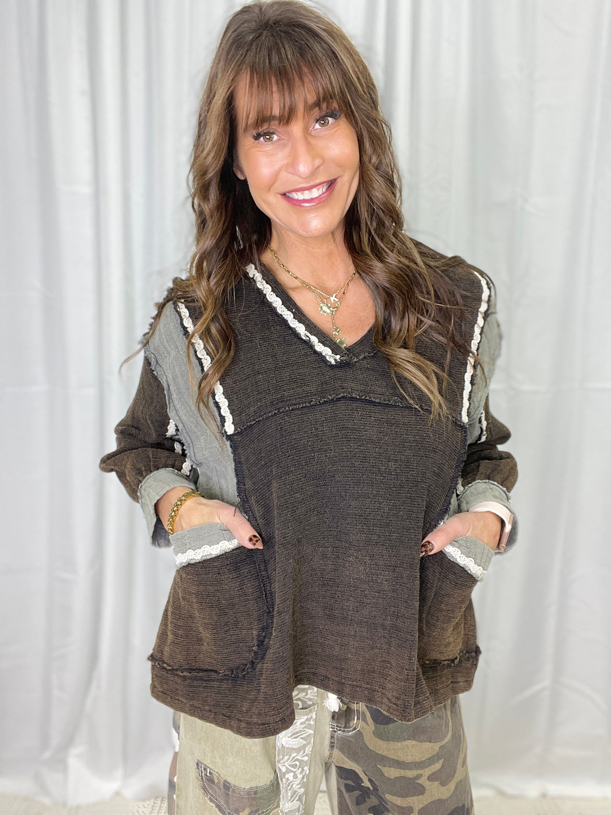 POL Here For Anything Balloon Sleeve Top In 2 Colors *Final Sale*