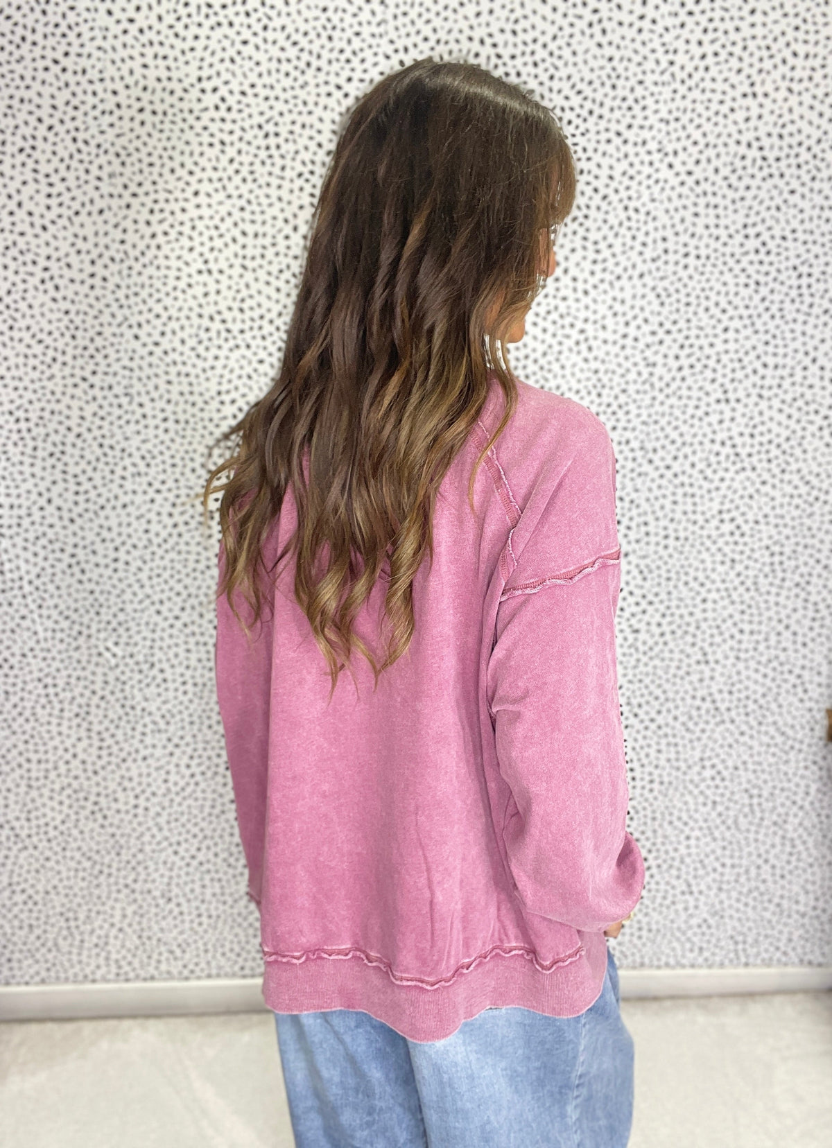 Peace & Petals Pullover In Plum
