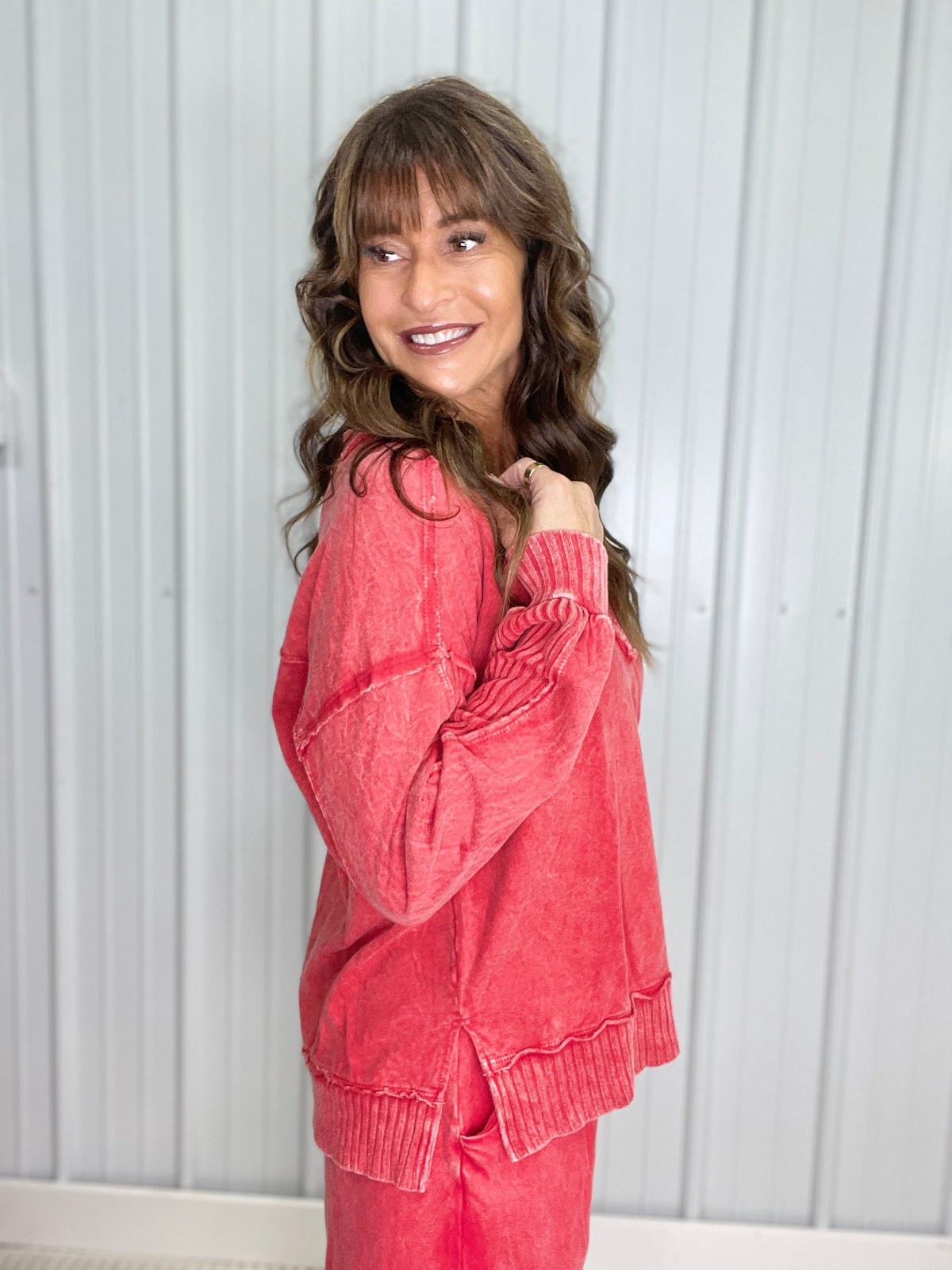 Comfy All Around V-Neck Terry Top In 6 Colors