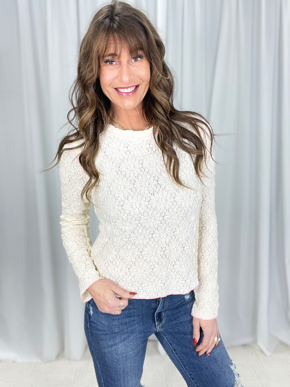 POL Hearts On Fire Lace Top In 2 Colors