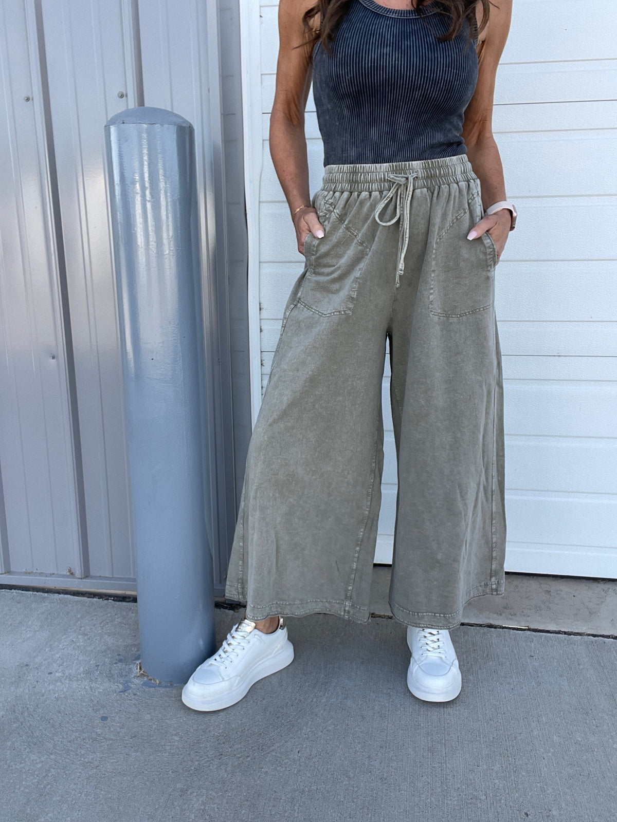 Believe Me Terry Knit Pants In 3 Colors: Cinnamon, Mocha, Olive *Final Sale*