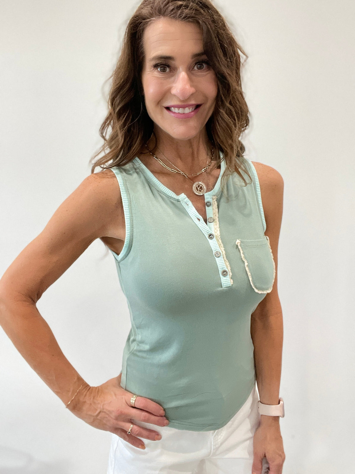 Pol All About The Pocket Tank Top In 4 Colors: Black, Yellow, Coral , Teal