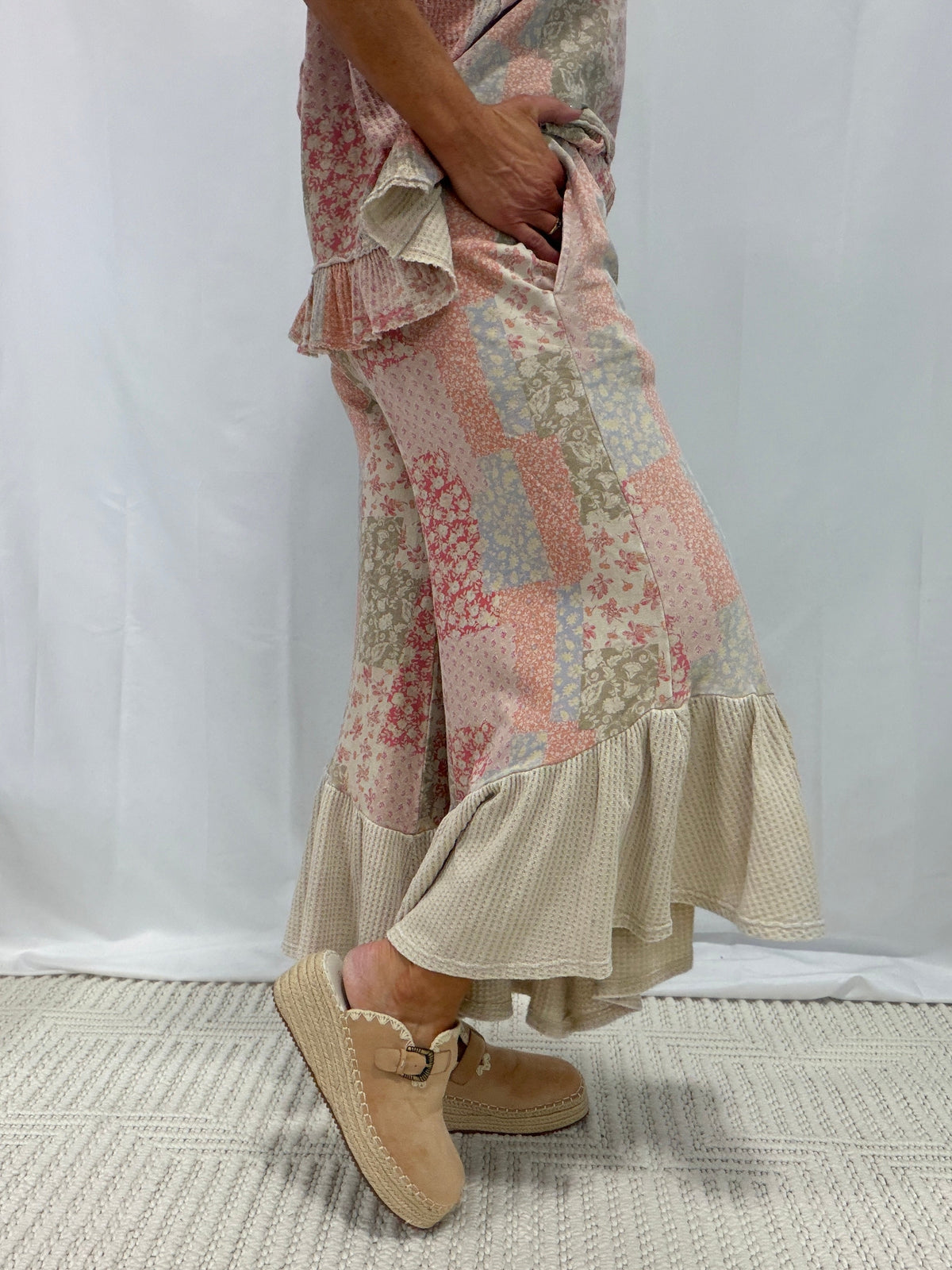 I Run Away Patchwork Print Pants In 3 Colors