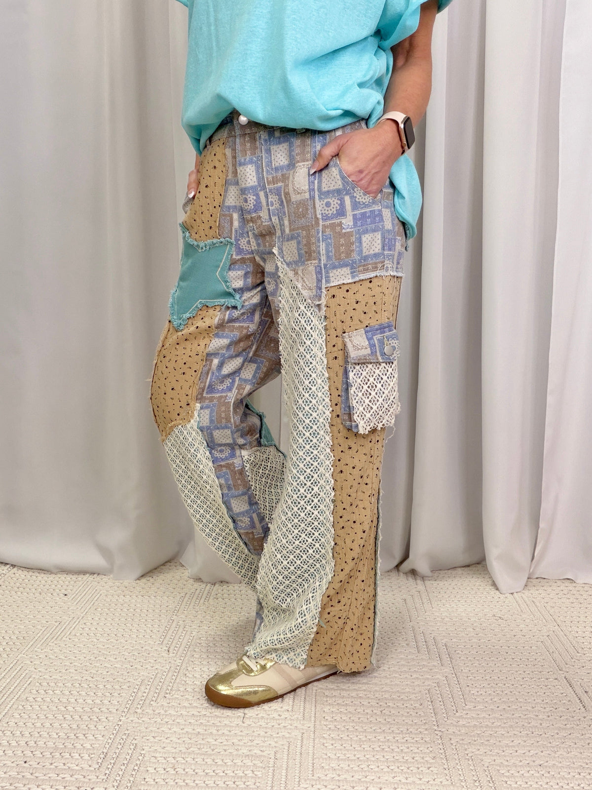 POL Planning Ahead Relaxed Fit Printed Twill Pants In Multi Pattern in 2 Colors *Final Sale*
