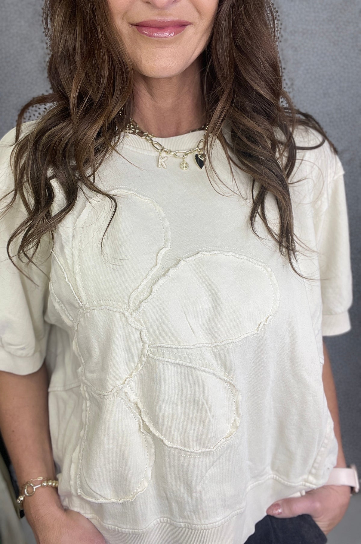 Floral Grace Daisy Patch Top In 4 Colors