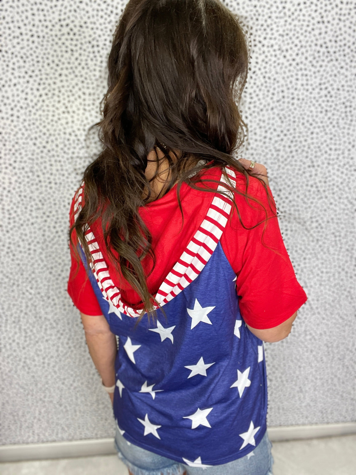 Gracie P Patriot Blaze Stars & Stripes Hoodie Tee
