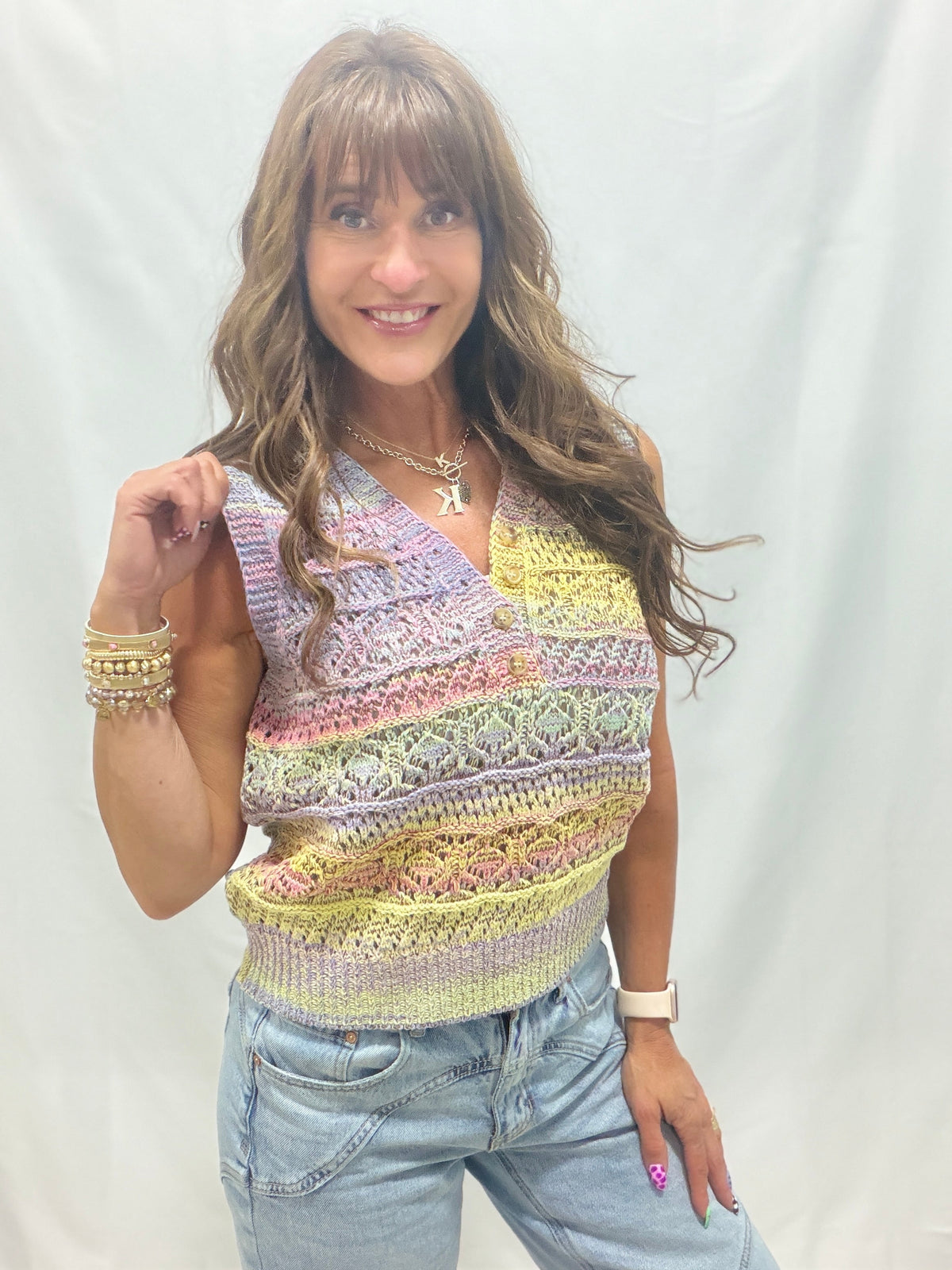 Works Out Perfect Sleeveless Knit Top In Pastel