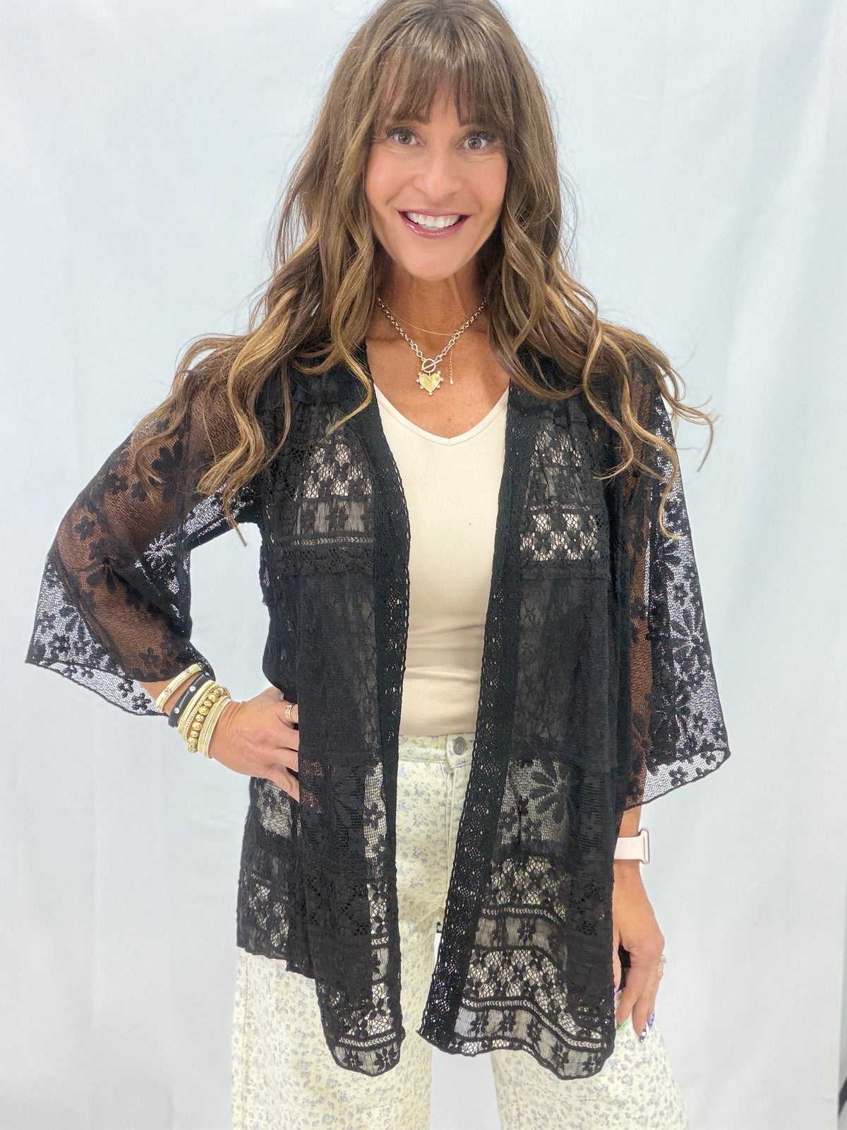 Pol Lacepoint Relaxed Cardigan in 4 Colors