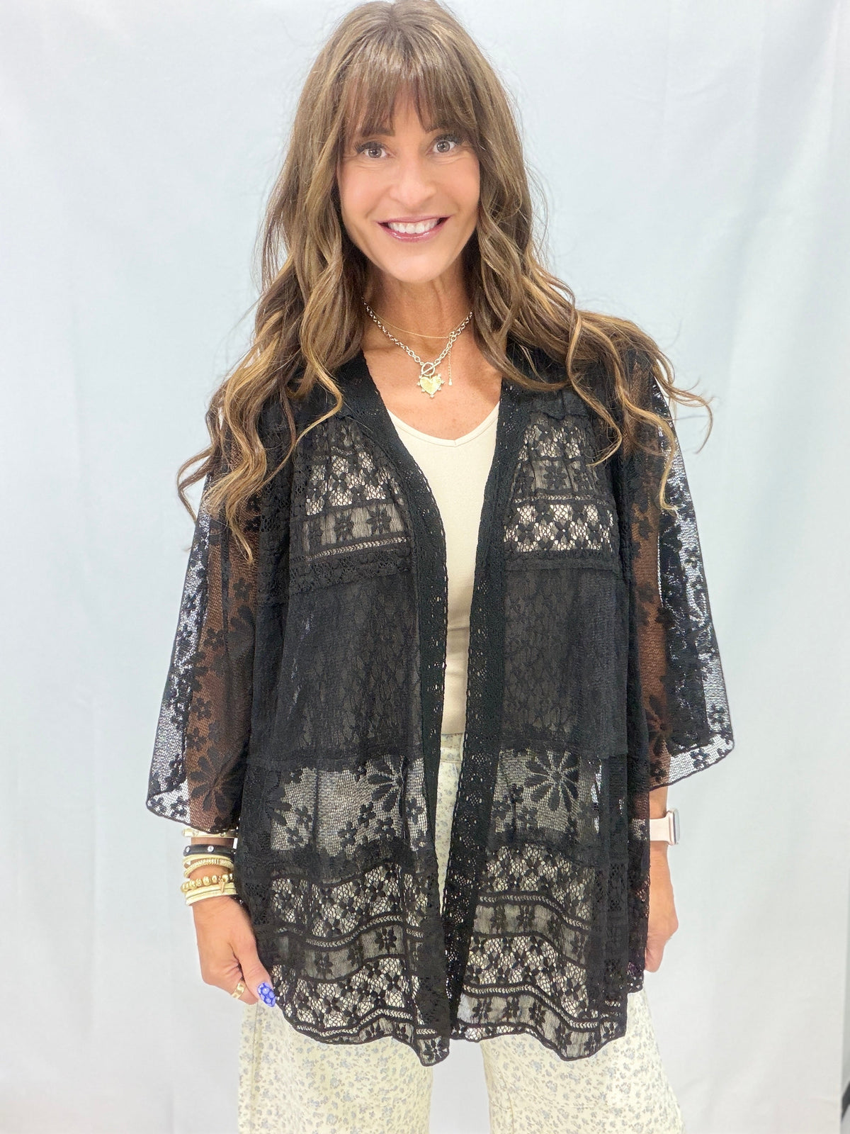 Pol Lacepoint Relaxed Cardigan in 4 Colors
