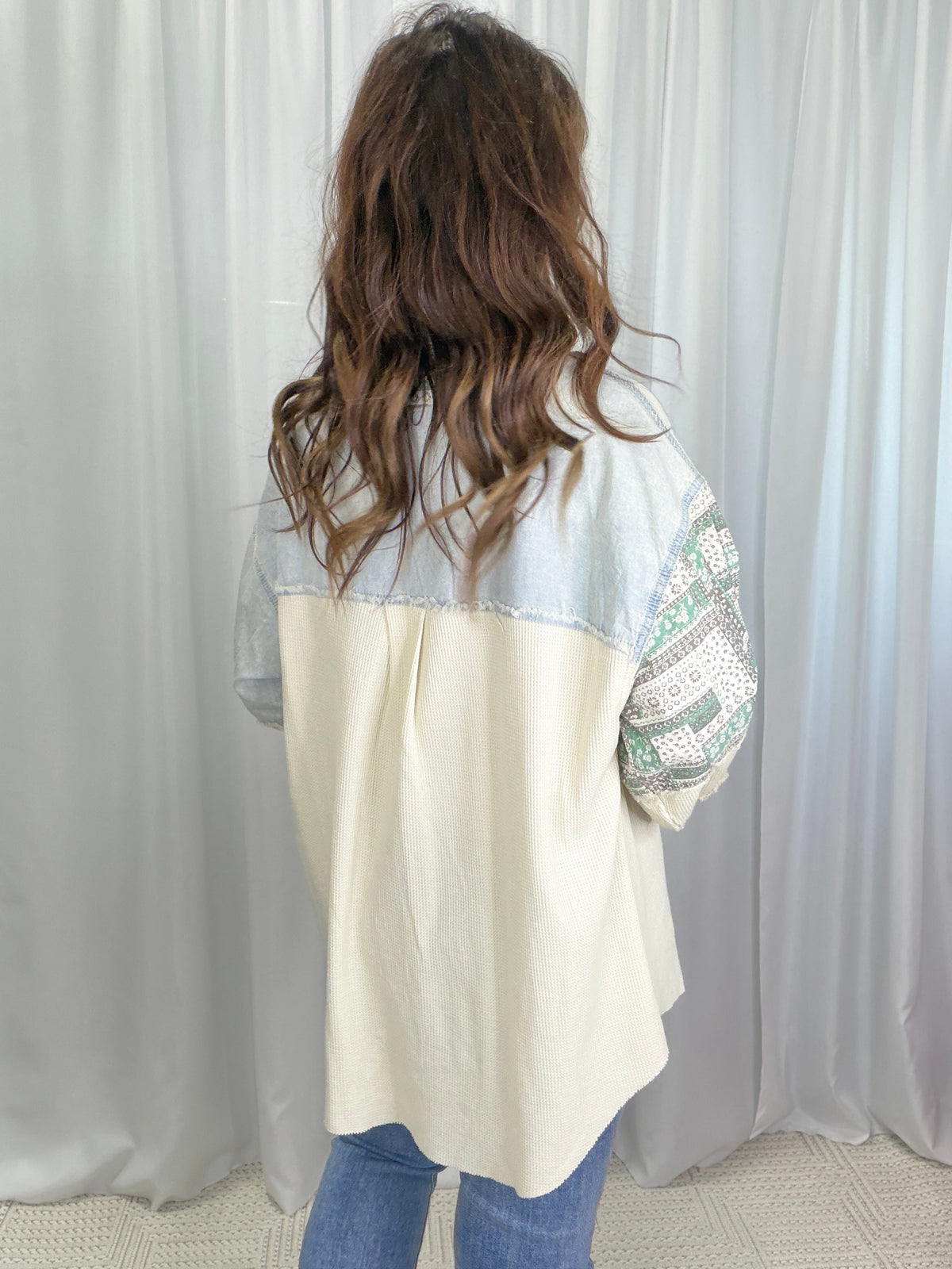 POL Sassy Look Oversized Patch Work Top In 6 Colors *Final Sale*